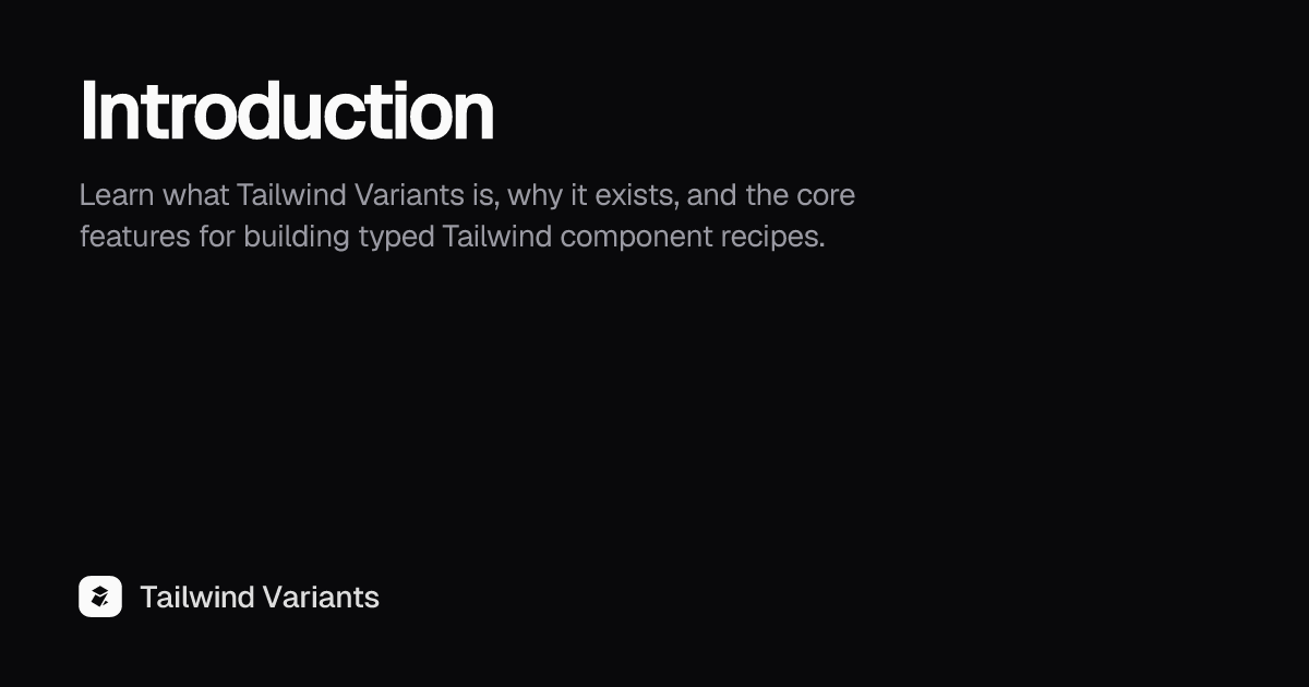 Introduction – Tailwind Variants